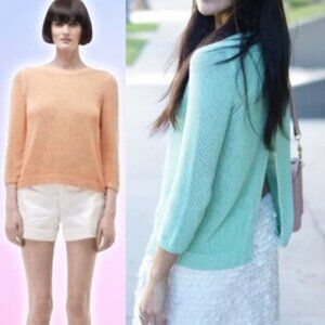 CLUB MONACO Jocelyn Split Back Sweater Orange Sz XS